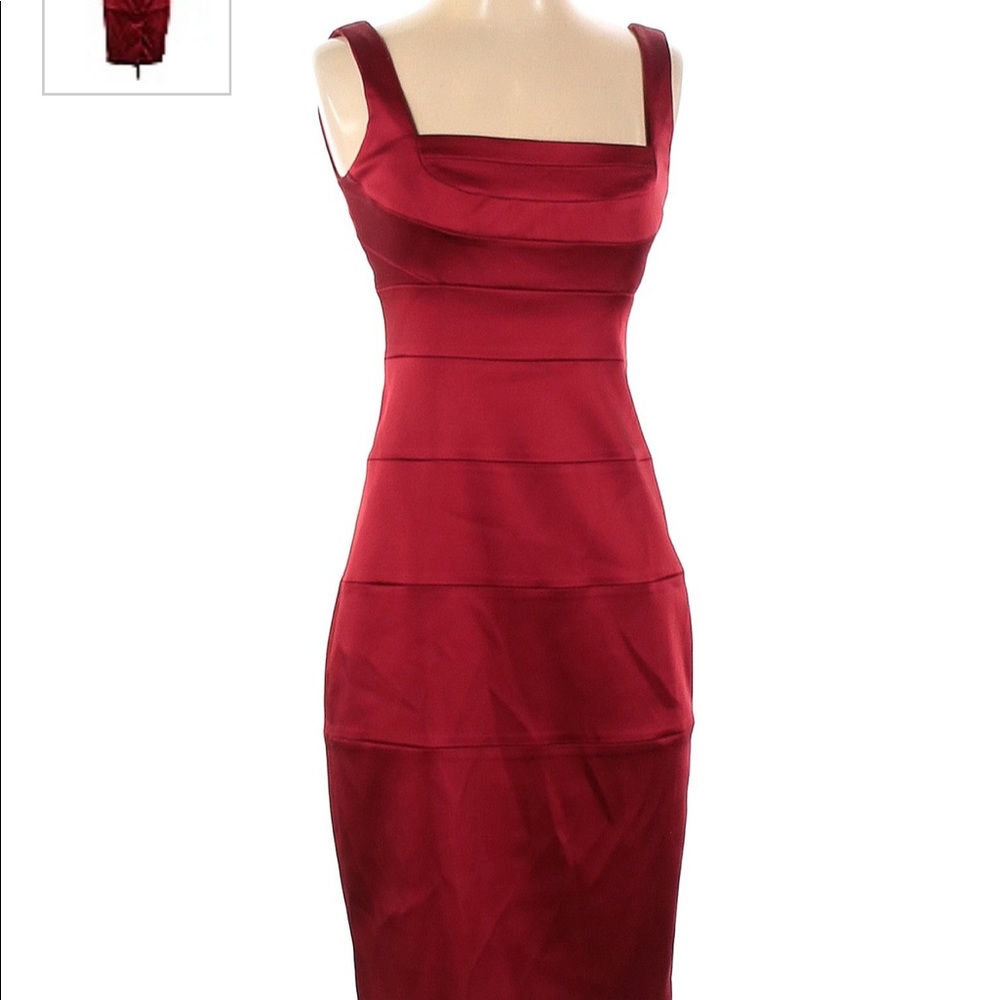 Jax red ribbed dress
